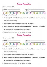 English worksheet: beat hunt group discussion