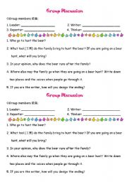 English Worksheet: beat hunt group discussion