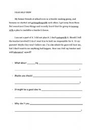 English worksheet: Advice Column