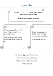 English Worksheet: A, An & The