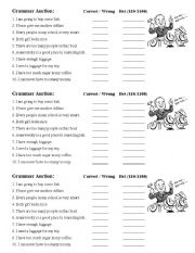 English Worksheet: Grammar Auction - Determiners