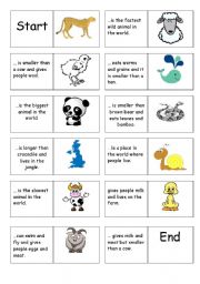 English Worksheet: Domino about animals