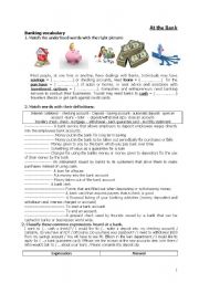 English Worksheet: At the Bank