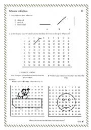 English Worksheet: Numbers (1-100) pairwork - Following easy instructions