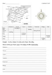 English Worksheet: Compass Point