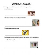 English Worksheet: Everyday English