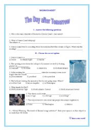English Worksheet: Worksheet on the movie The Day After Tomorrow