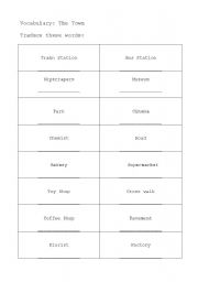 English worksheet: VOCABULARY: THE TOWN