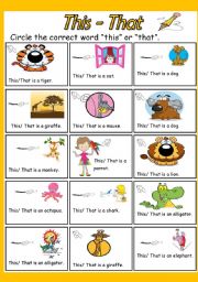 English Worksheet: This/That- Choose the correct one.