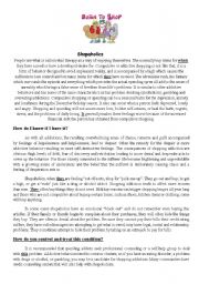 English Worksheet: chopaholism