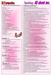 English Worksheet: IELTS, Speaking: All about me. 