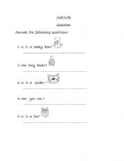 English worksheet: verb to be question