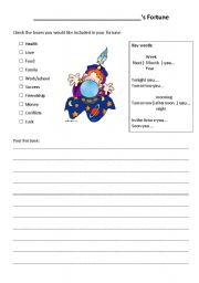 Fortune Teller Worksheet