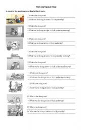 English Worksheet: Past Continuous Tense