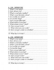 English Worksheet: job
