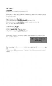 English worksheet: Listening comprehension