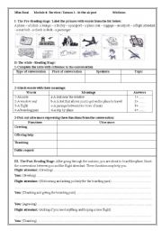 English Worksheet: Lesson 1: at the airport .