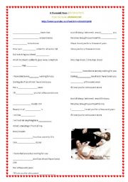 English Worksheet: A thousand years ( Christina Perri )