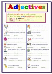 English Worksheet: Adjectives...