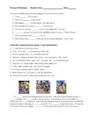 English Worksheet: Pronoun Pow Wow