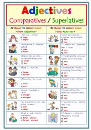 English Worksheet: Adjectives..Choose the correct answer