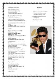 English Worksheet: First Conditional with Bruno Mars