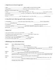 English worksheet: Present + past tenses exercises