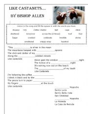 English worksheet: Like Castanets Song by Bishop Allen