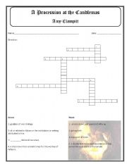 English Worksheet: A Procession at Candlemass by Amy Clampitt