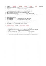 English worksheet: infinitives and gerunds