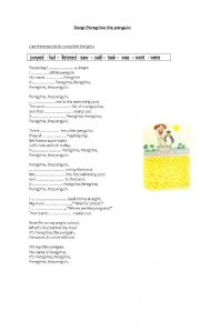 English worksheet: Song Peregrine the Penguin