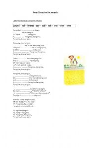 English Worksheet: Song Peregrine the Penguin