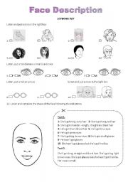 English Worksheet: Face Description