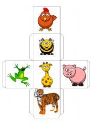 English Worksheet: ANIMALS -- DICE -- 2