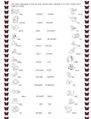 English Worksheet: PAST SIMPLE IRREGULAR VERBS