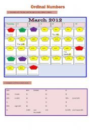 English Worksheet: ordinal numbers