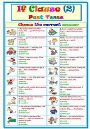 English Worksheet: If Clause (2) Past Tense...