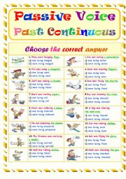 English Worksheet: Passive Voice.....Past Continuous Tense....