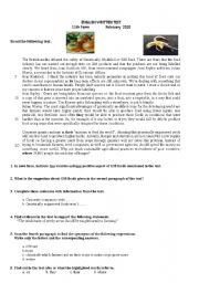 English Worksheet: Test on GM Foods