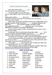 English Worksheet: Twins are born five years apart - tenses revision