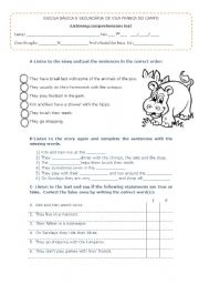 English Worksheet: Listening test