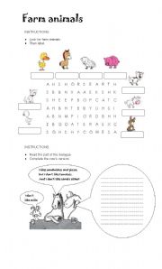 English Worksheet: Farm animals