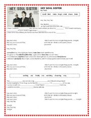 English Worksheet: Hey soul sister by train