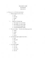 English worksheet: question final