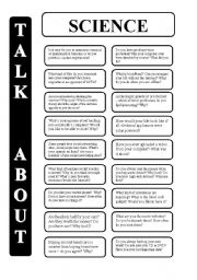 English Worksheet: Science - 18 conversation cards - upper-intermediate level (editable)