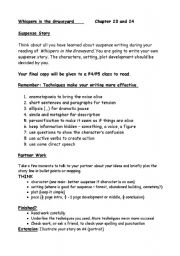 English worksheet: suspence story