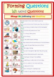 English Worksheet: Forming Questions....Wh word