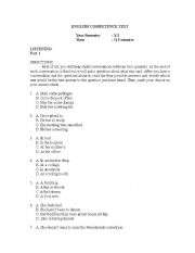 English worksheet: english test competence