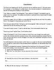 English Worksheet: Comprehension