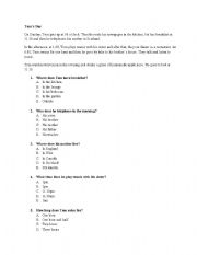 English Worksheet: Tomss Day
